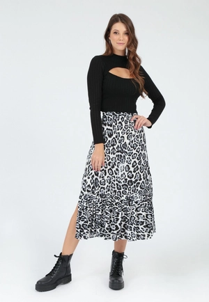Saia Viscose Midi Animal Print P