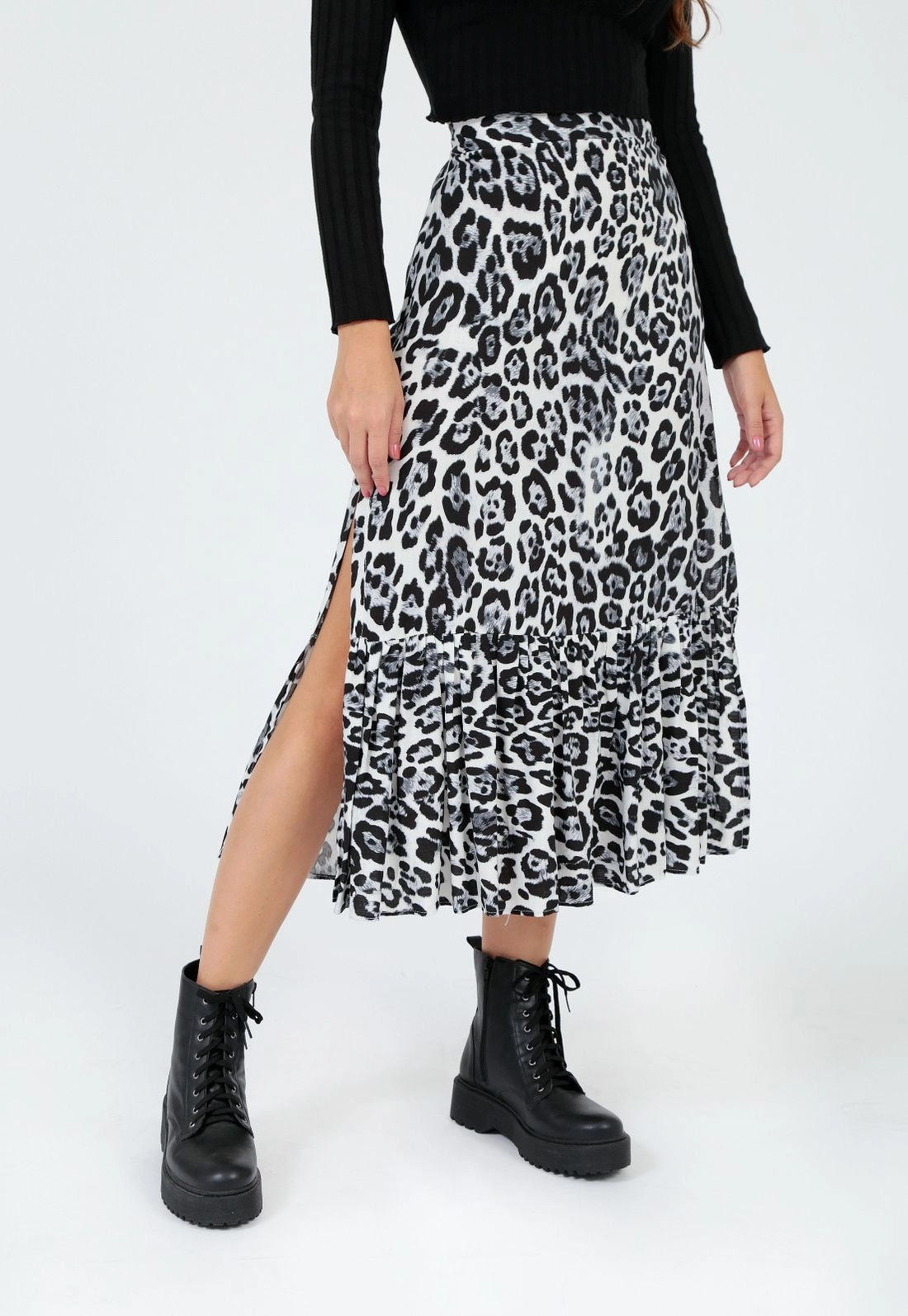 Saia Viscose Midi Animal Print P