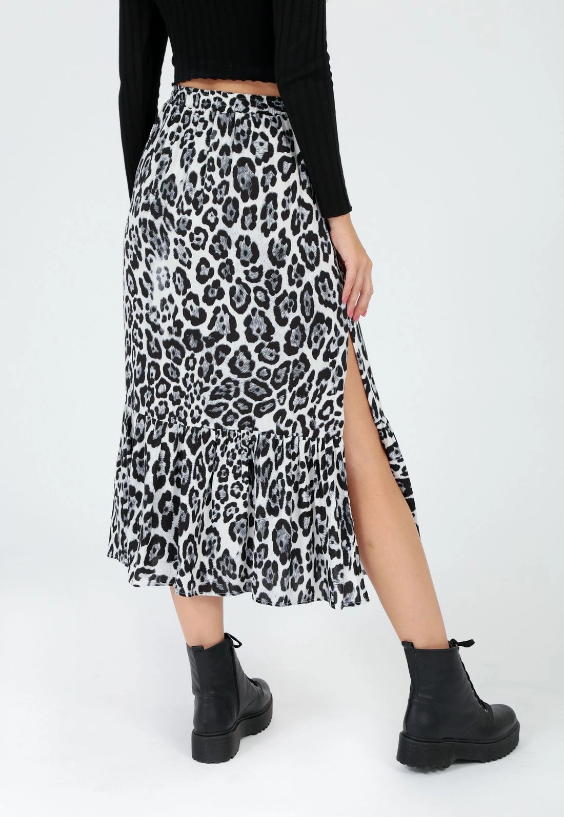 Saia Viscose Midi Animal Print P