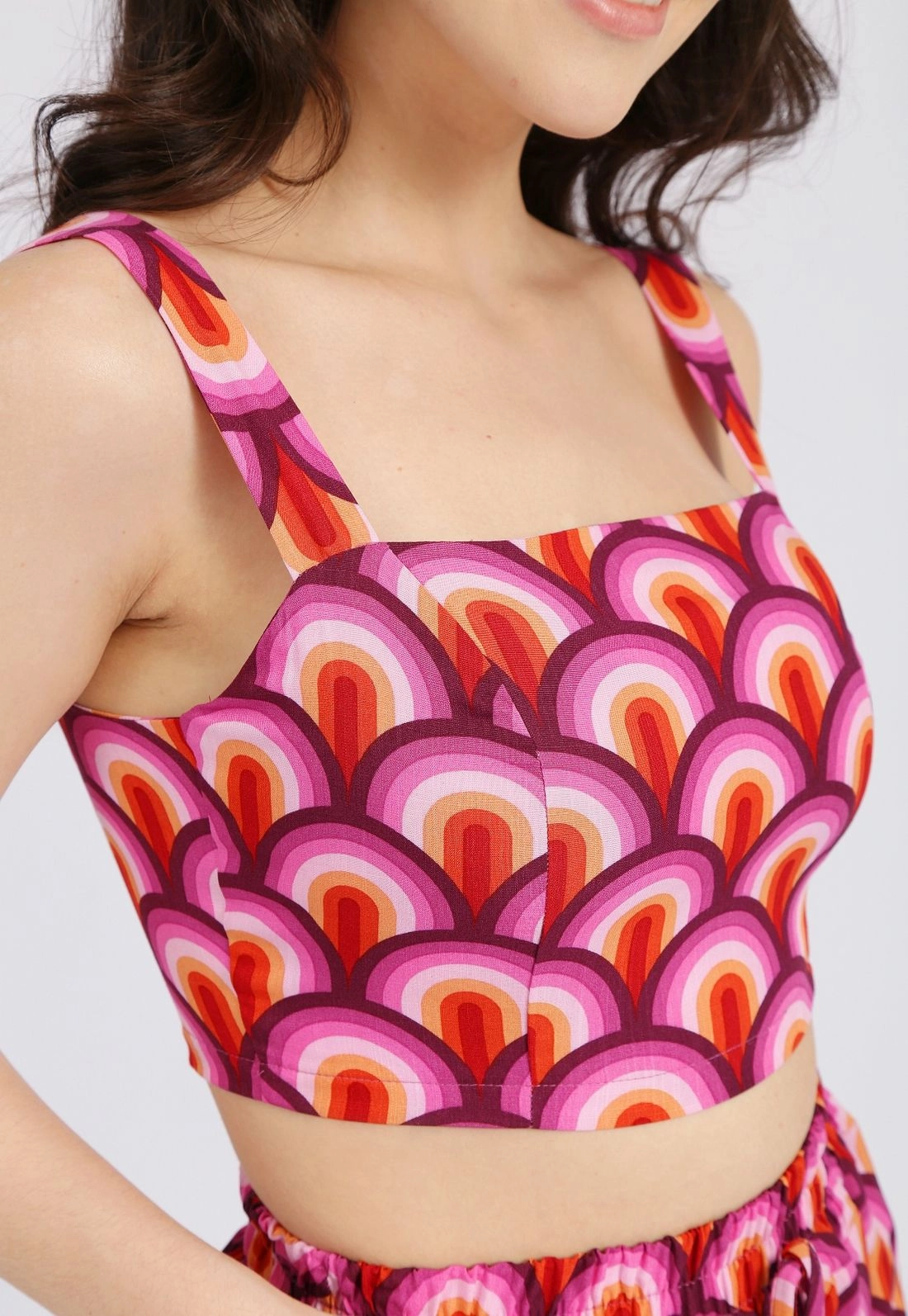 Cropped Viscose Alça Geométrico