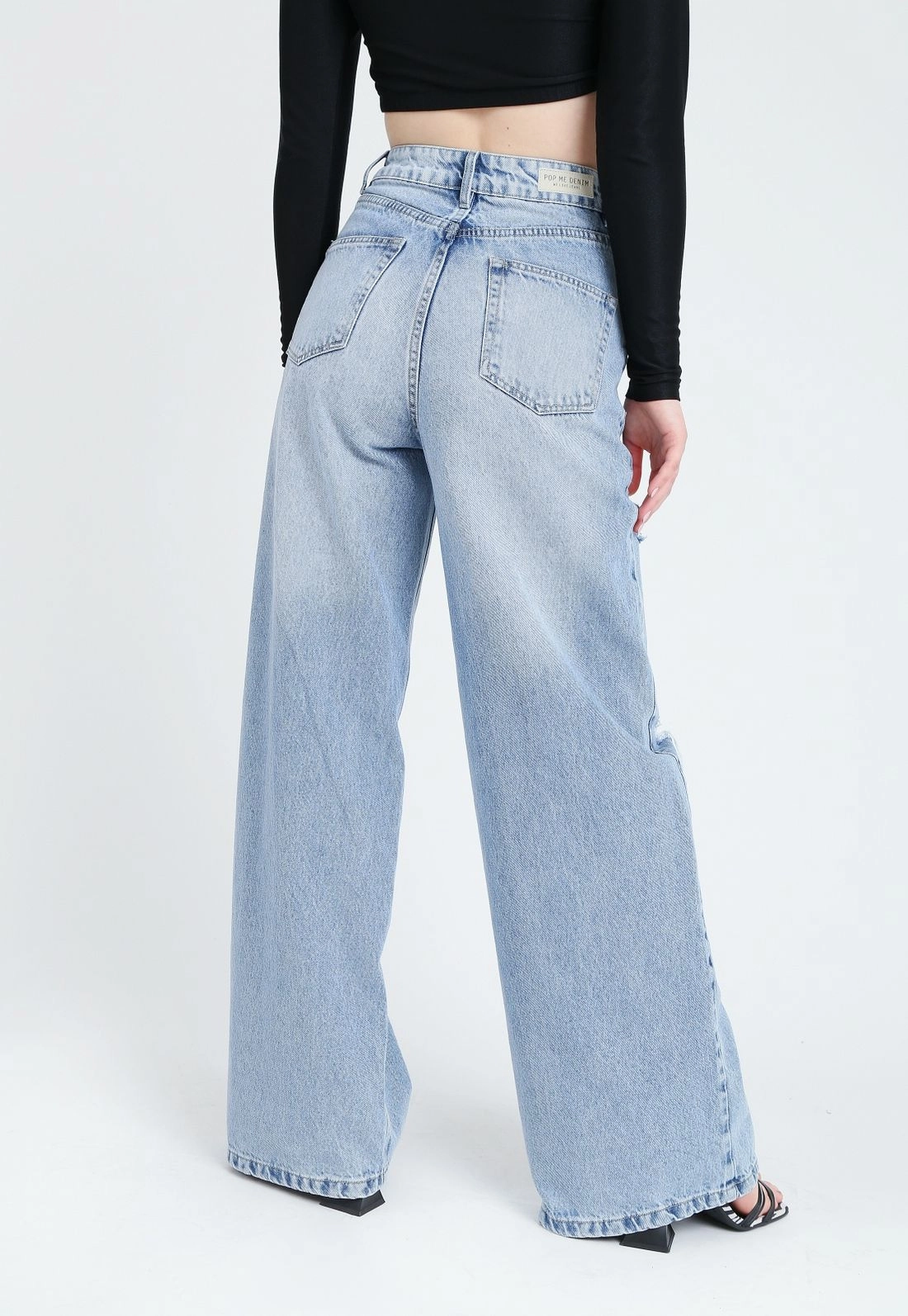 Calça Jeans Pantalona Rasgos