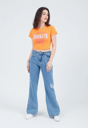 Calça Jeans Flare Puidos Barra