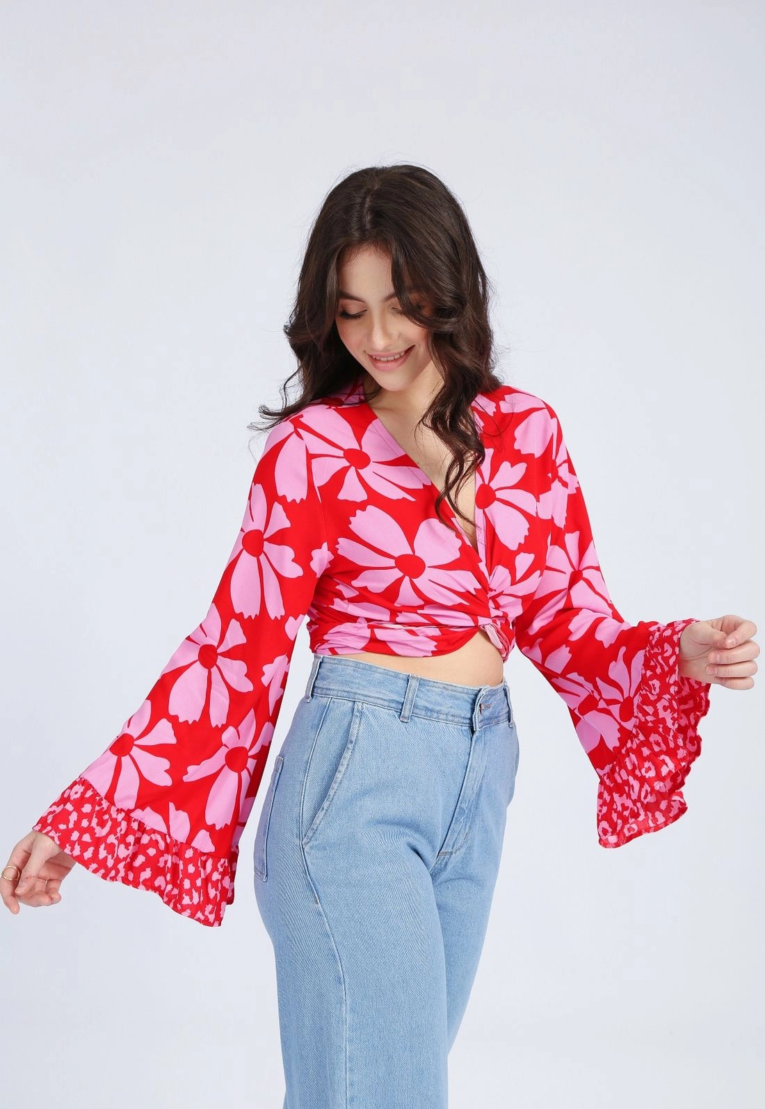 Cropped Viscose Manga Longa 2 Estampas