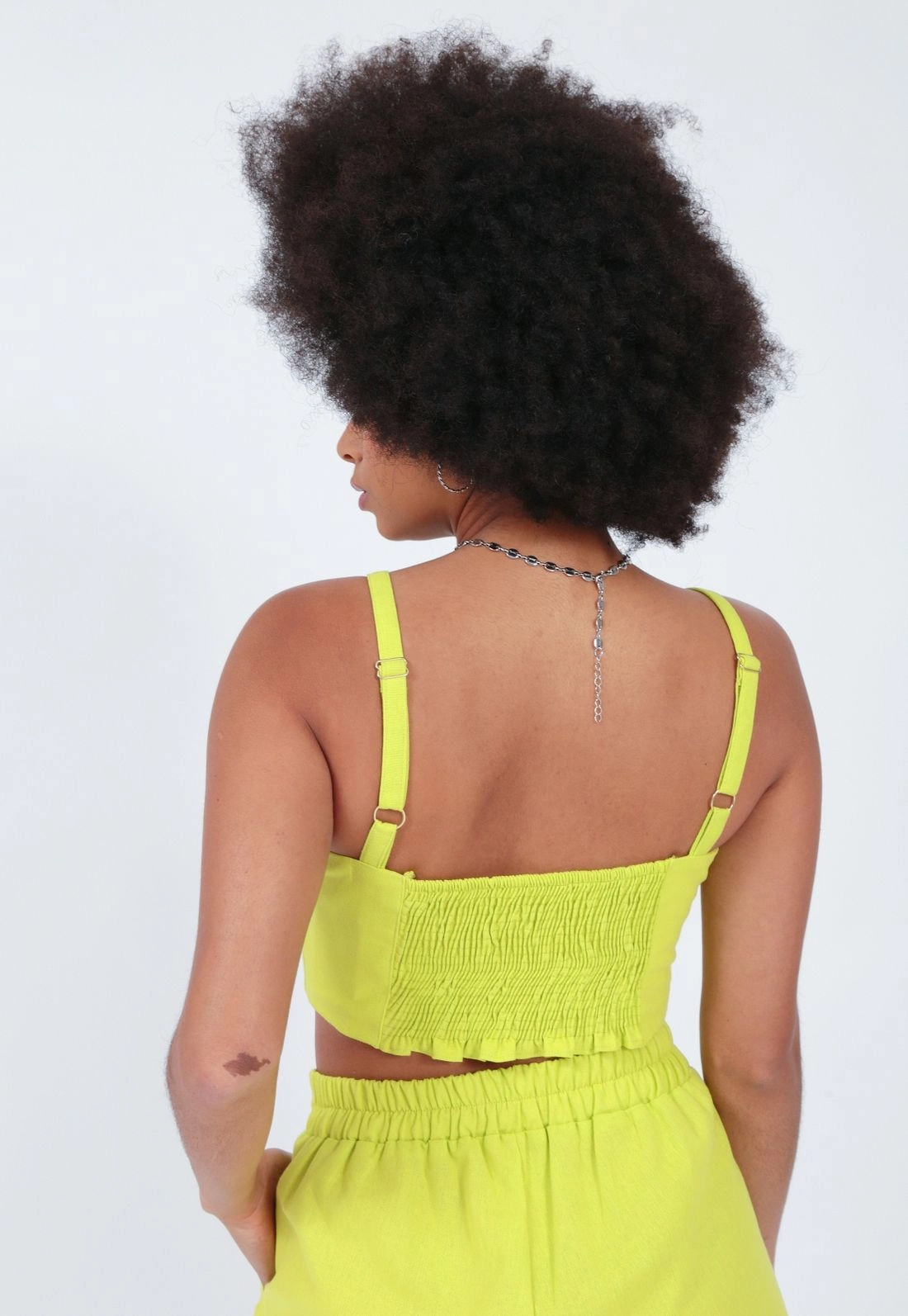 Cropped Linho Alça Cava Americana
