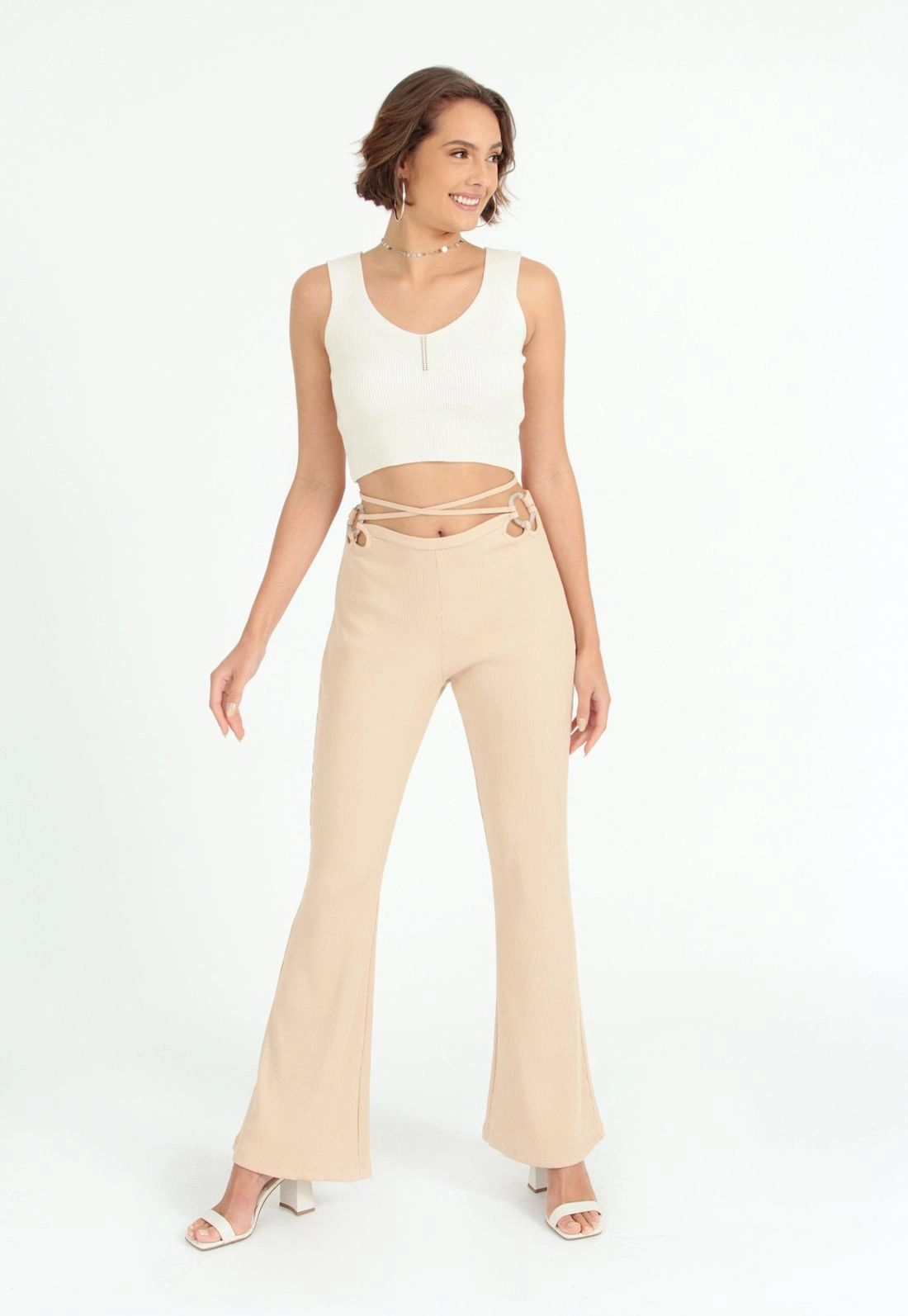 Calça Flare Canelada P