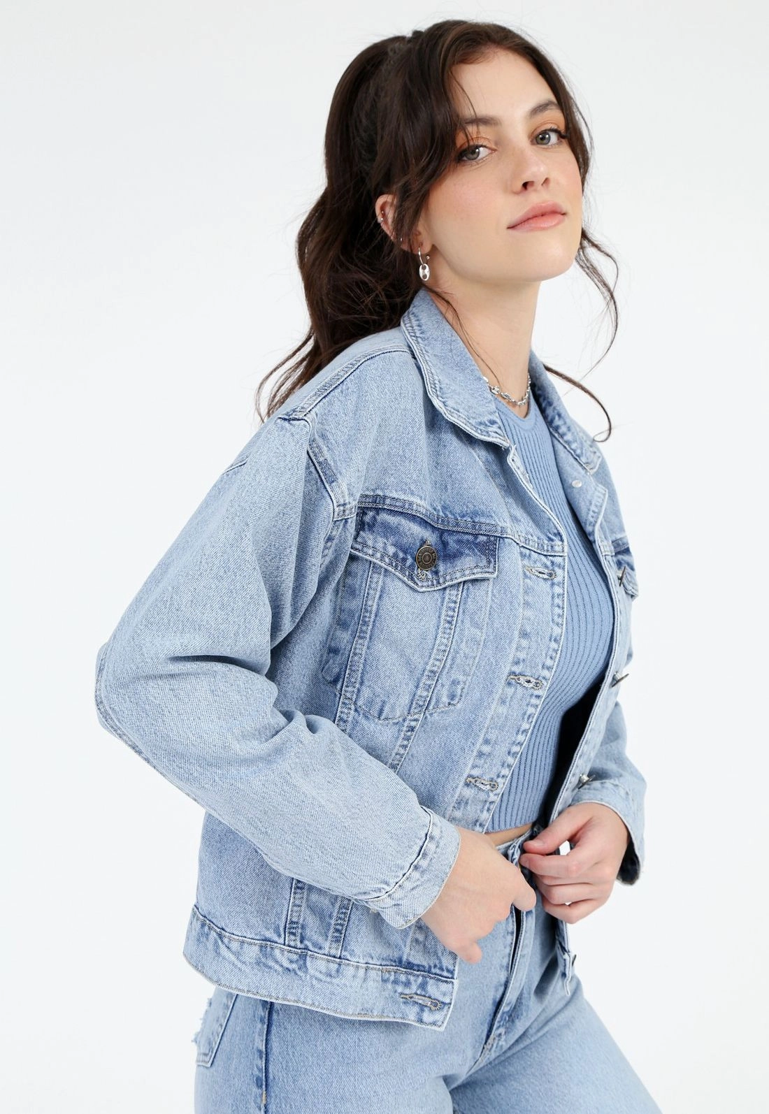 Jaqueta Jeans Clara Recorte