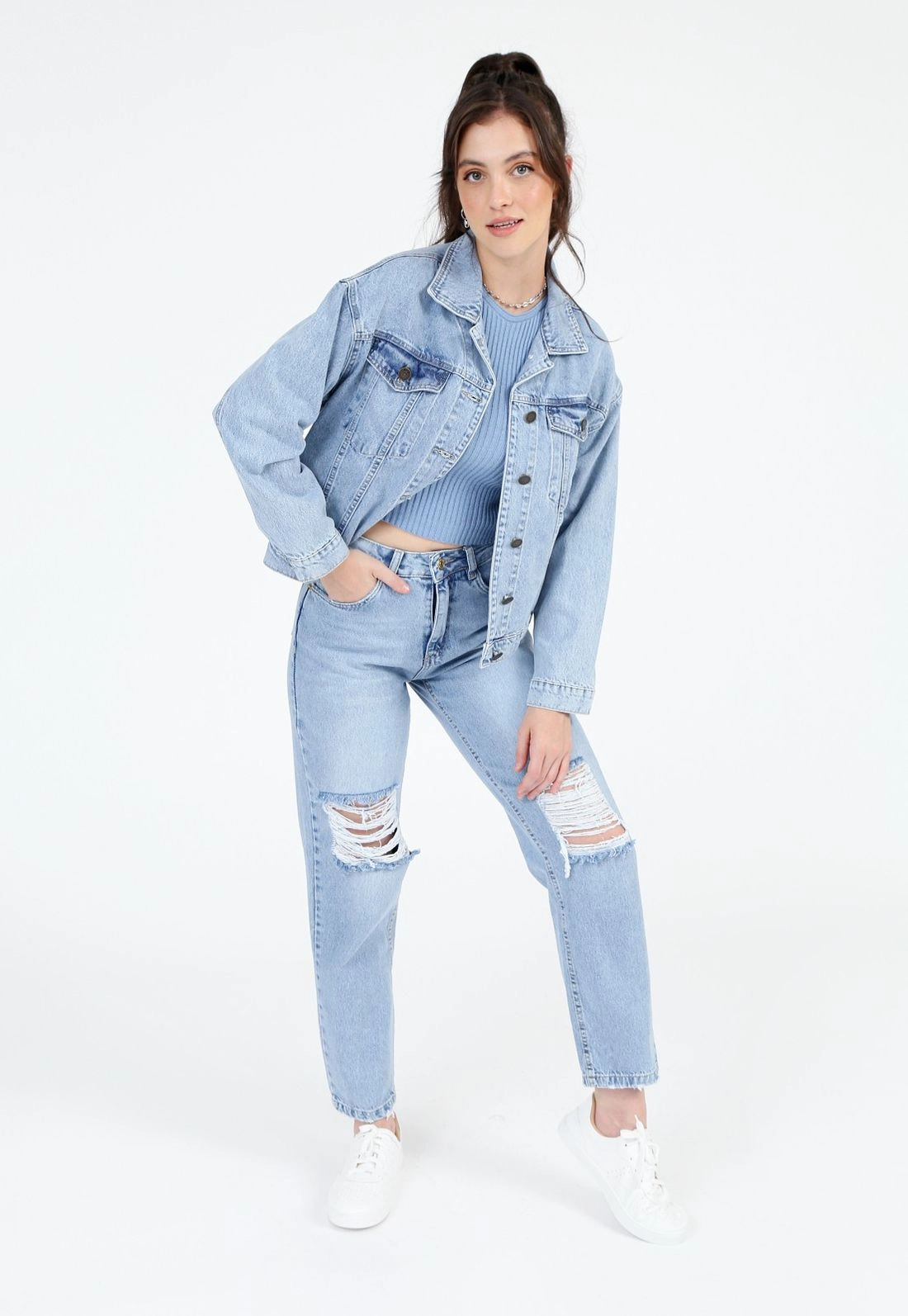 Jaqueta Jeans Clara Recorte
