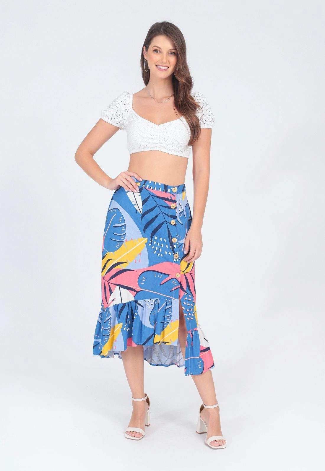 Saia Midi Estampada