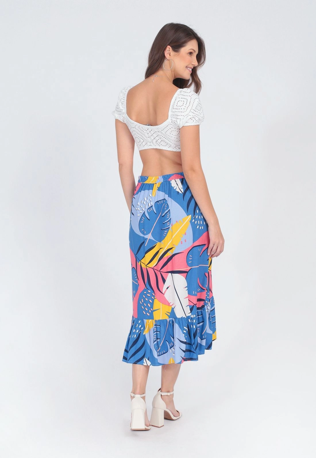 Saia Midi Estampada