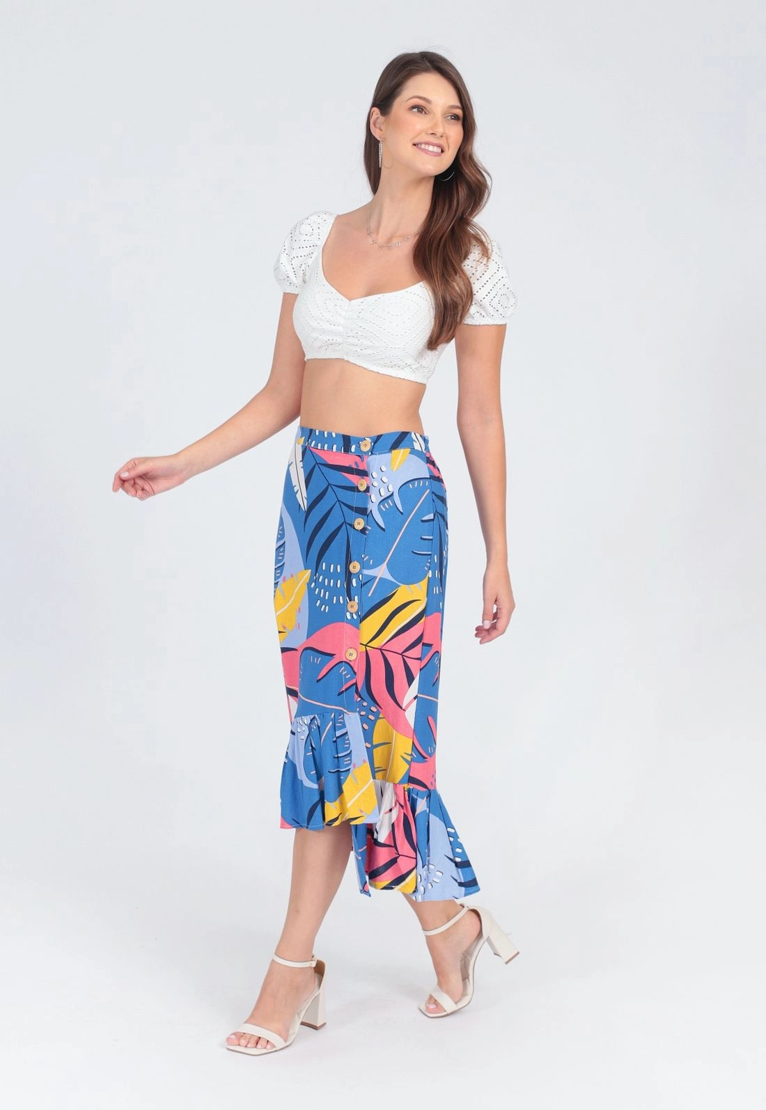 Saia Midi Estampada