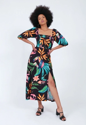 Vestido Viscose 3/4 Midi Tucano