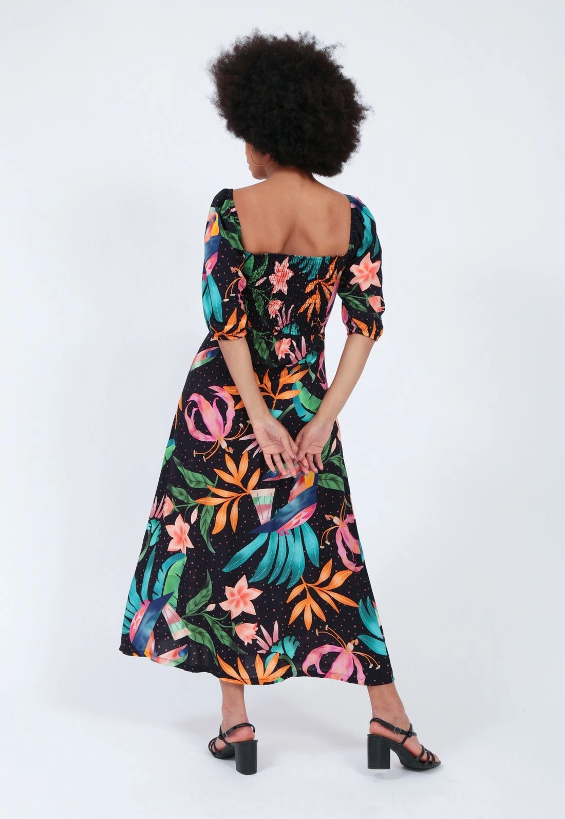Vestido Viscose 3/4 Midi Tucano
