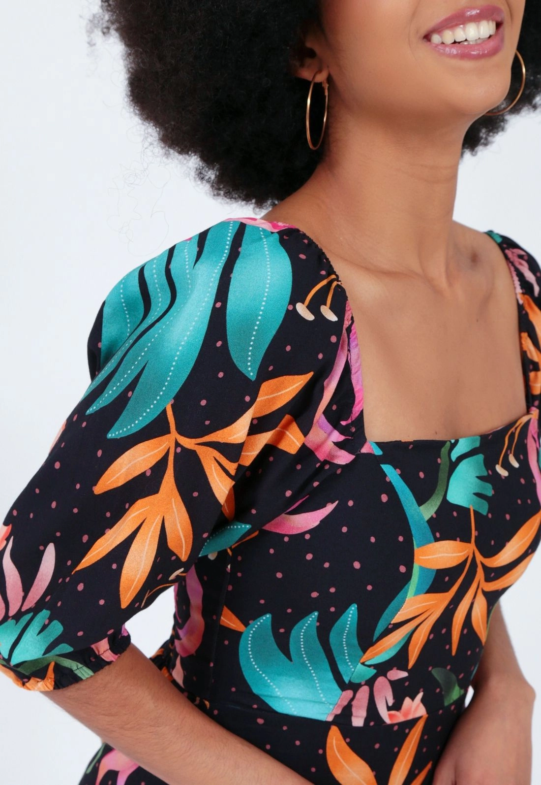 Vestido Viscose 3/4 Midi Tucano