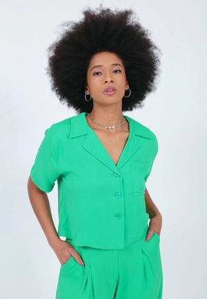 Camisa Viscose Manga Curta Bolso