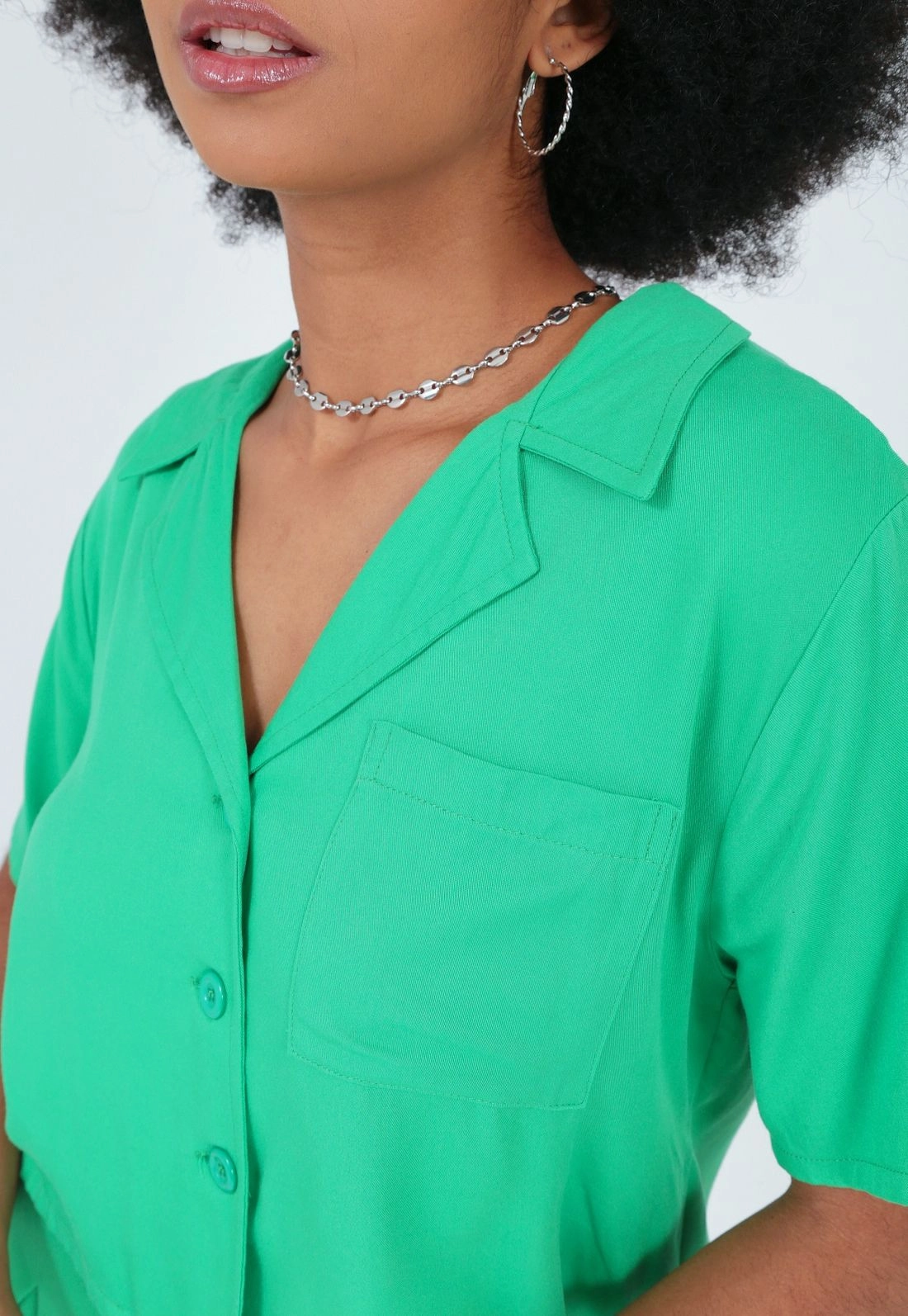 Camisa Viscose Manga Curta Bolso