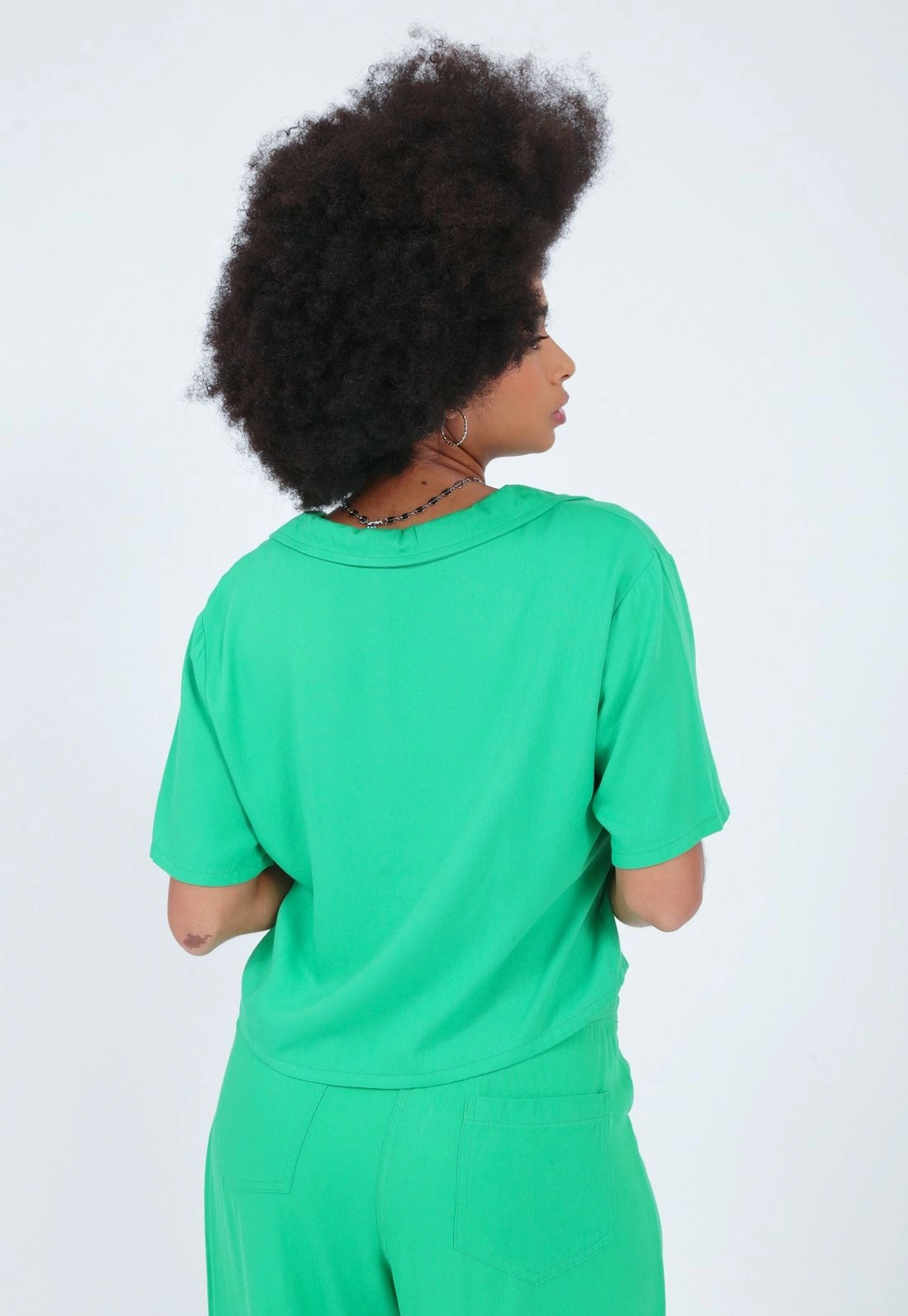 Camisa Viscose Manga Curta Bolso