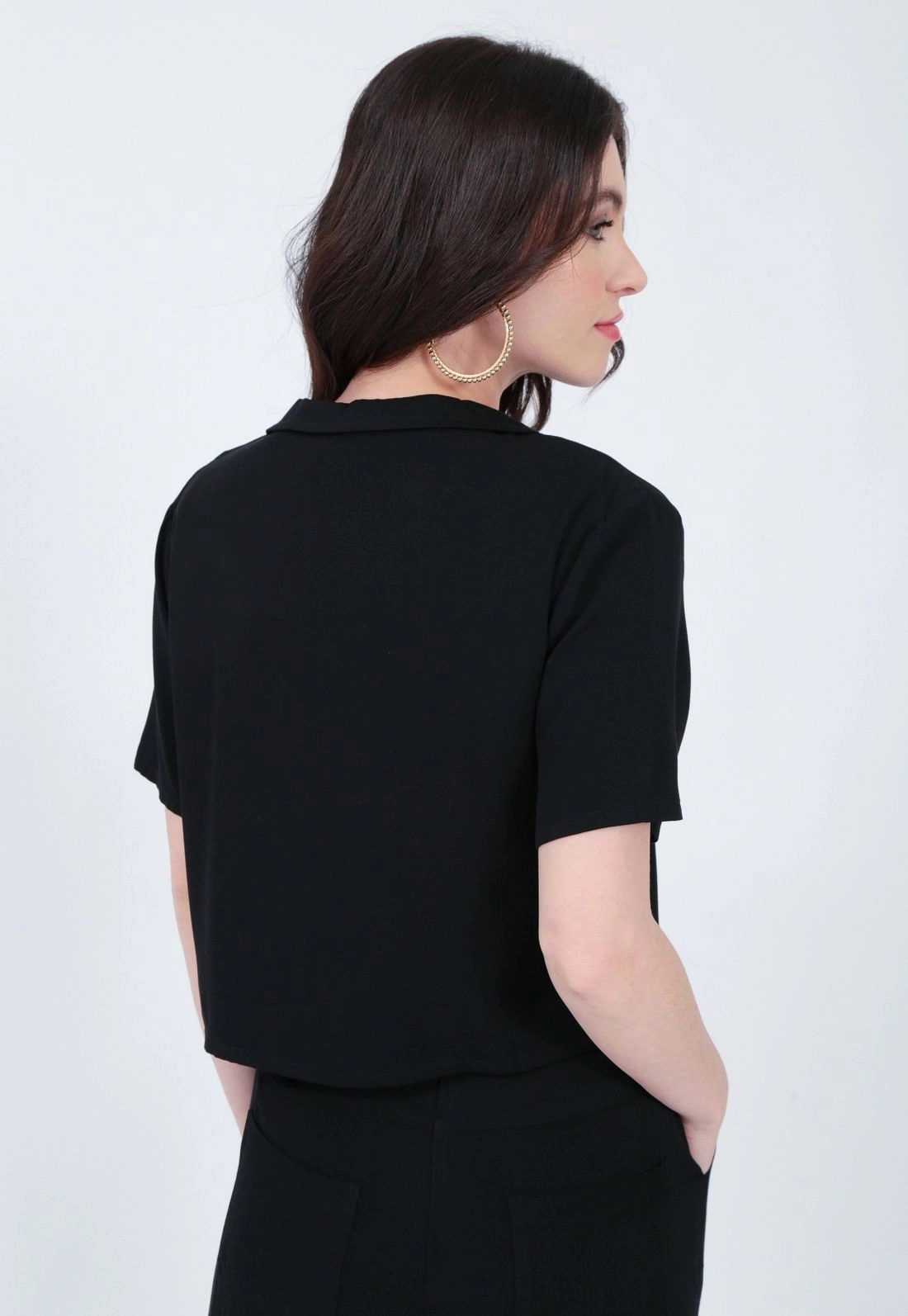 Camisa Viscose Manga Curta Bolso