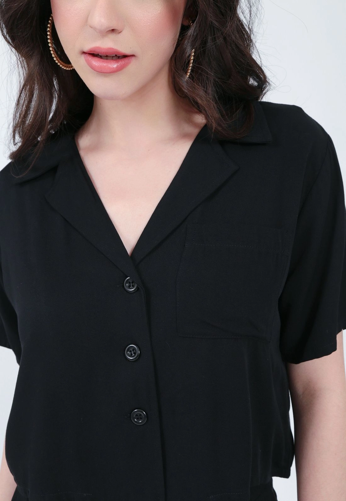 Camisa Viscose Manga Curta Bolso