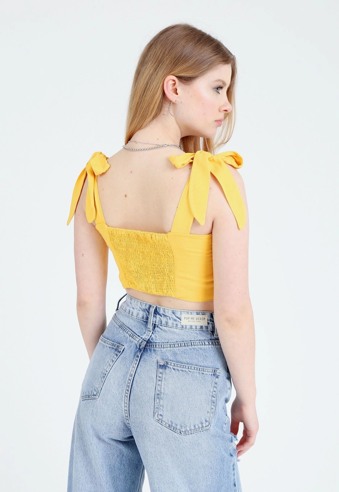 Cropped Viscose Twill Alça Nó