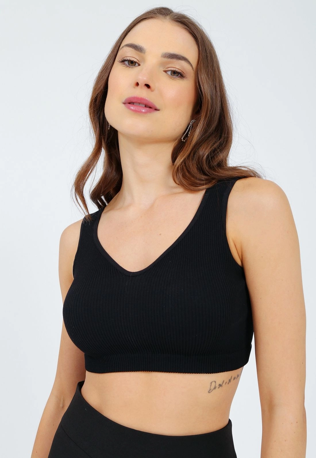 Cropped Poliamida Alça Decote Coração