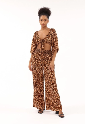 Calça Viscose Animal Print Pantalona