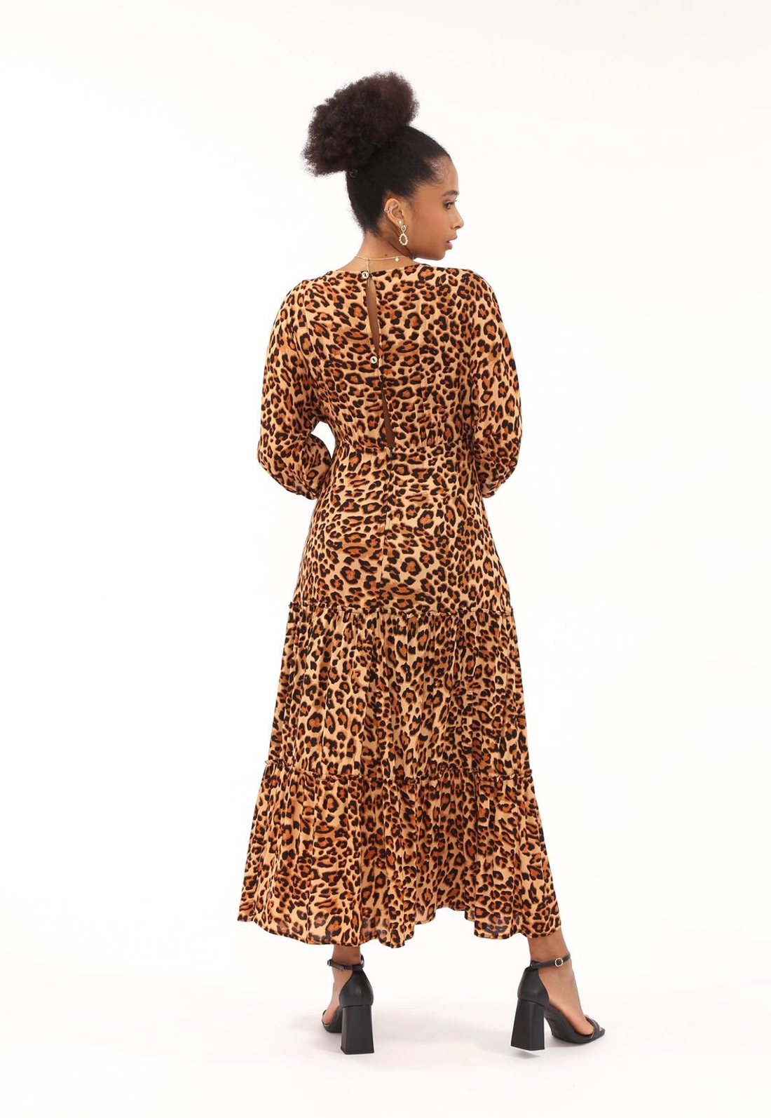 Vestido Viscose Midi Botão
