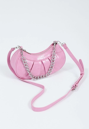 Bolsa Baguete Pu Croco Corrente