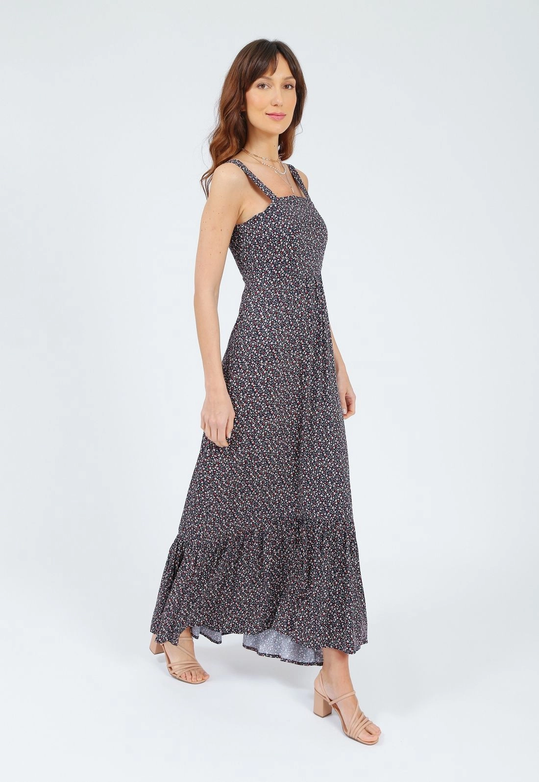 Vestido Longo Viscose Alça Liberty