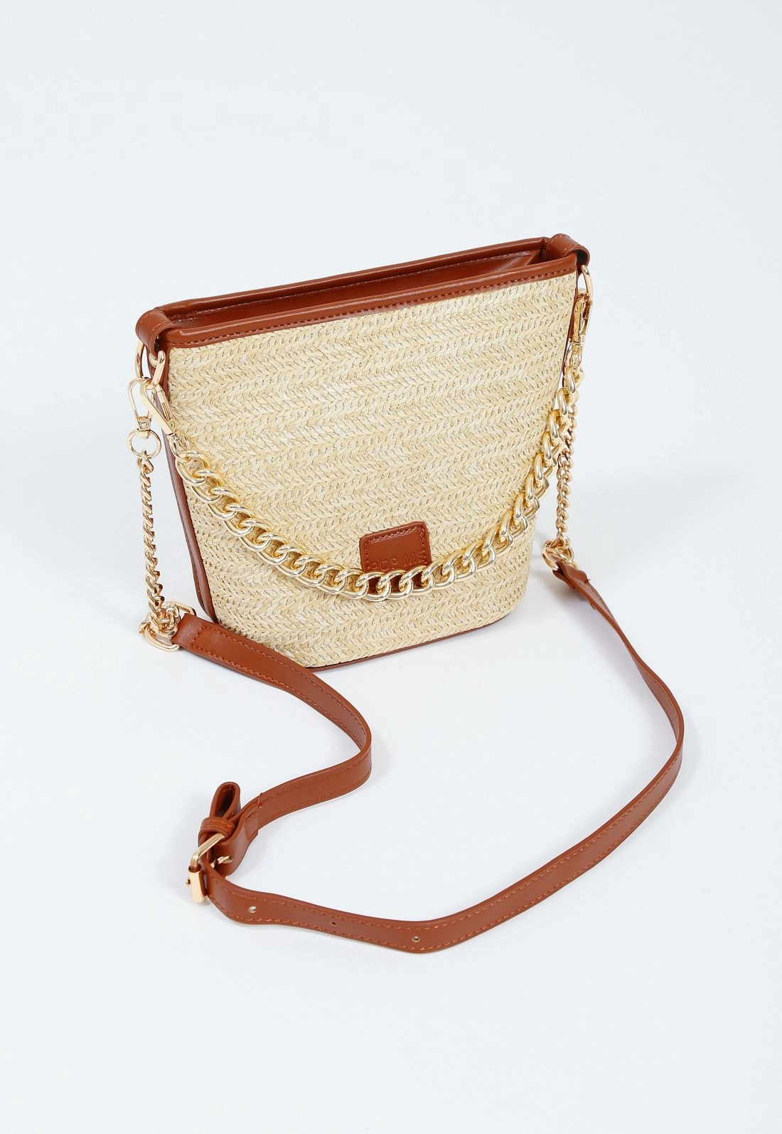 Bolsa Palha Viés Alça Pu