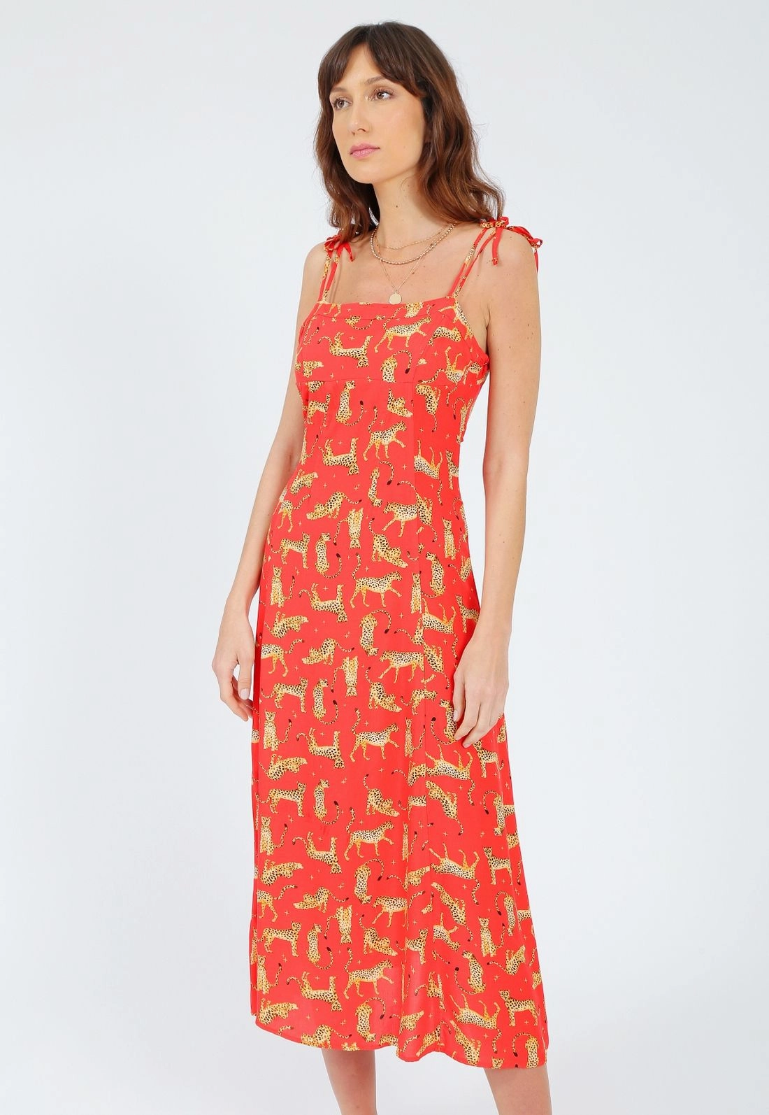 Vestido Viscose Longo Recorte Busto