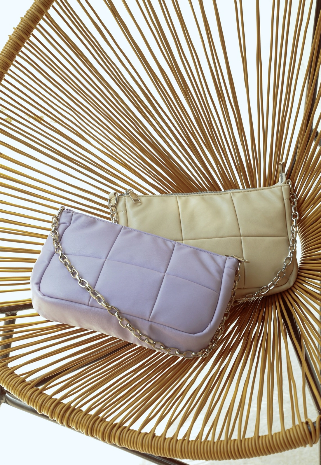 Bolsa Média Pu Matelassê Quadriculado
