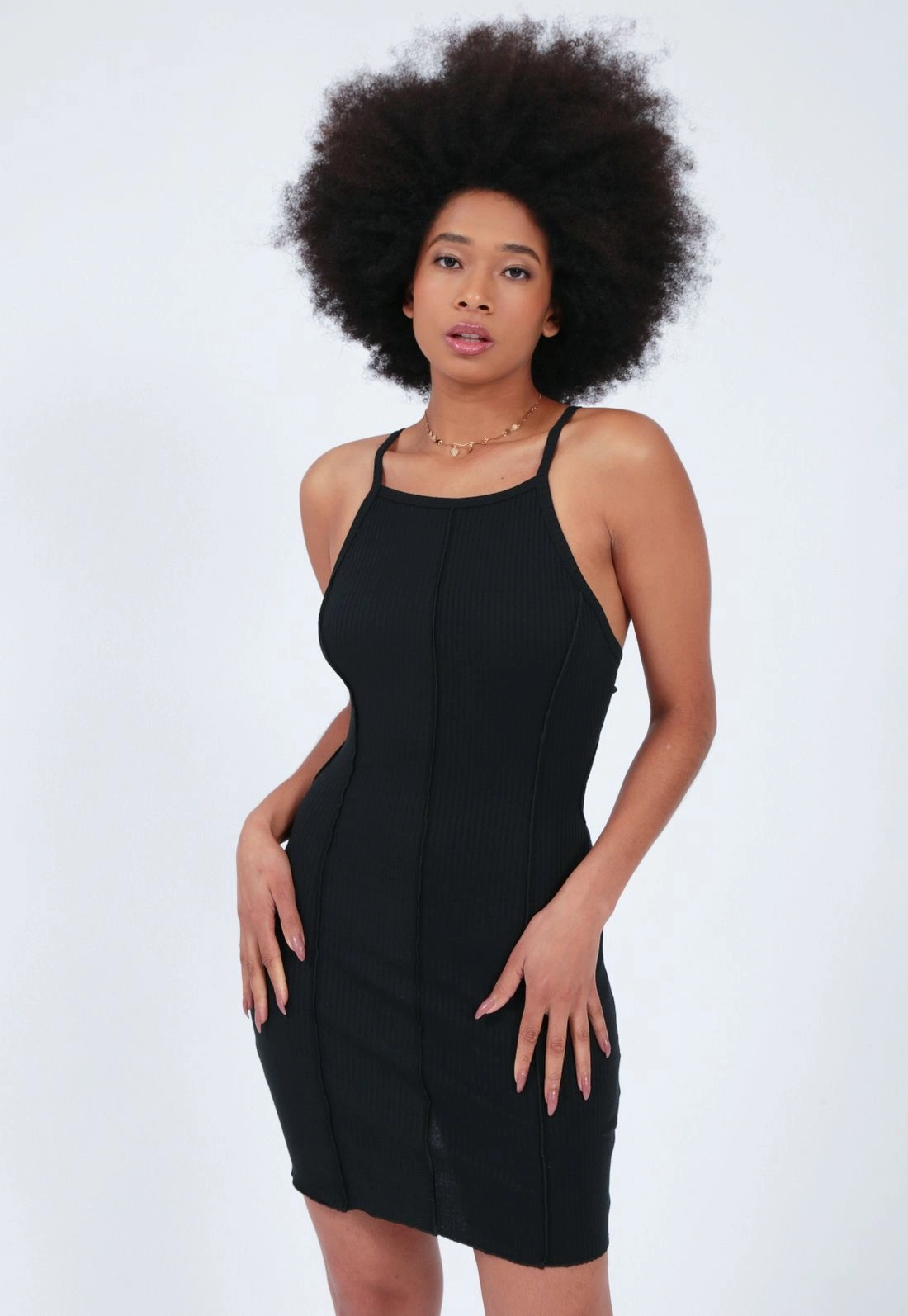Vestido Ribana Alça Abertura Costas