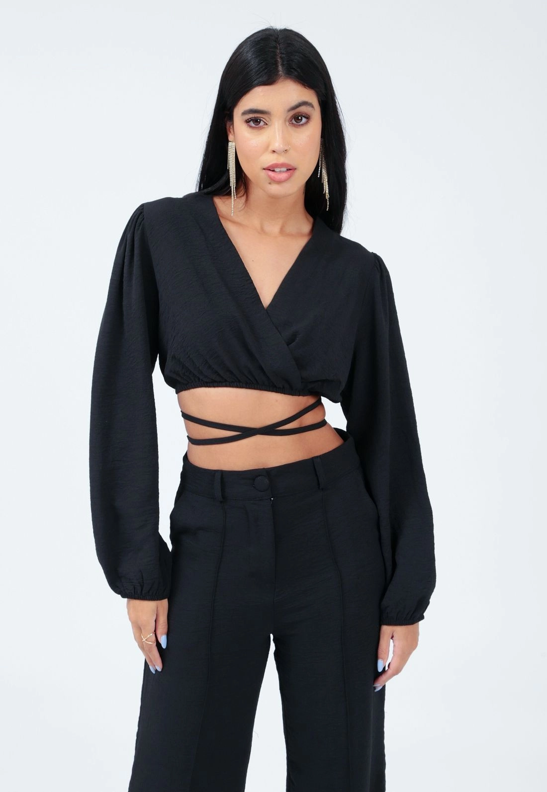Cropped Air Flow Manga Longa Transpasse P
