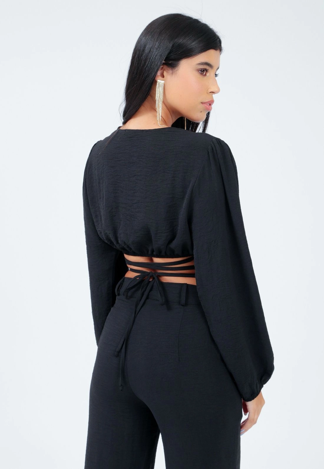 Cropped Air Flow Manga Longa Transpasse P