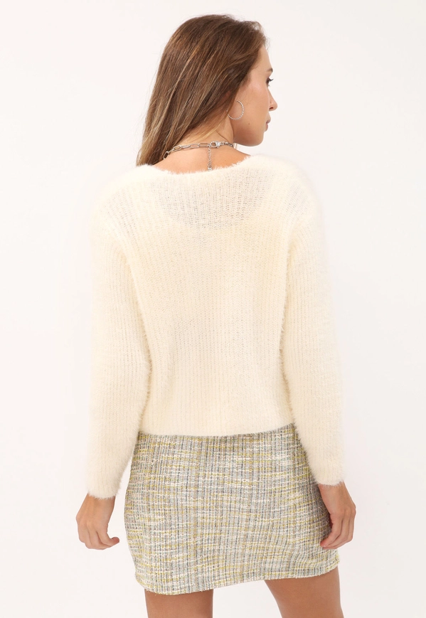 Cardigan Pelinho M/L Botao Cristal