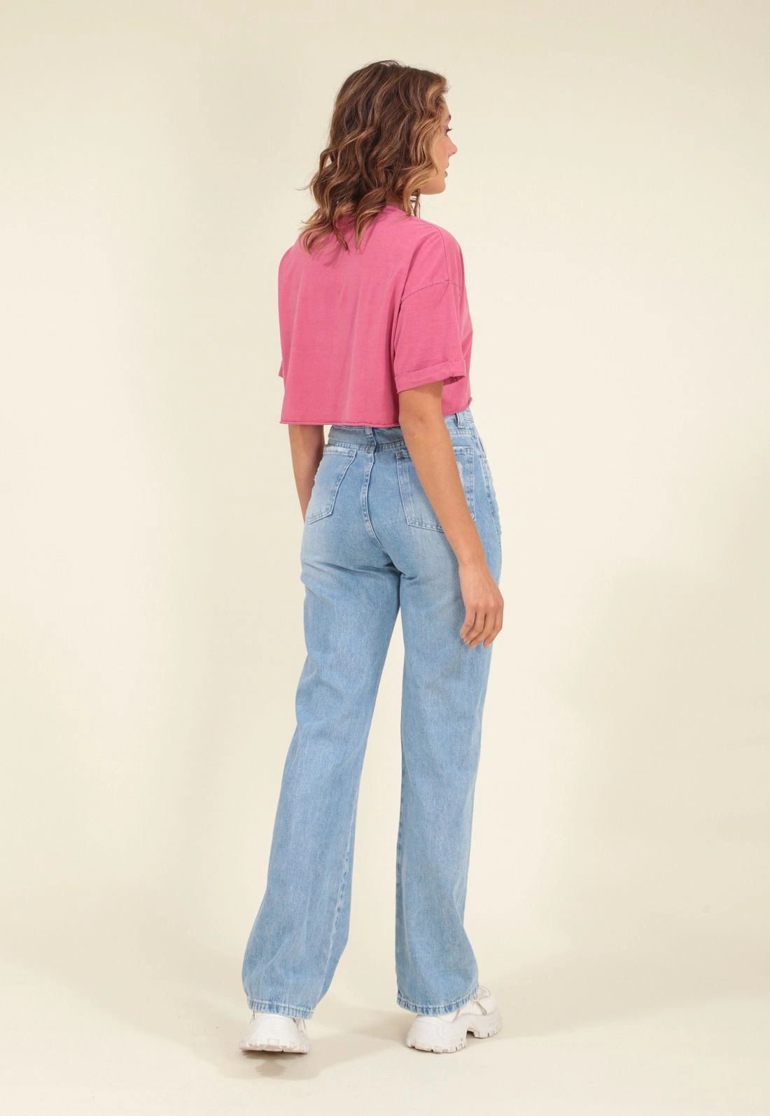 Calça Jeans Reta Azul Claro
