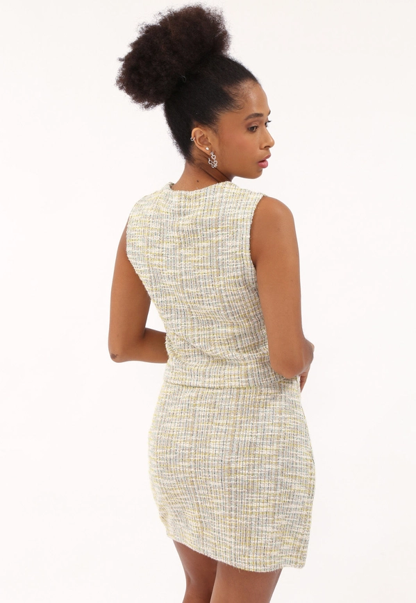 Colete Malha Tweed Botões