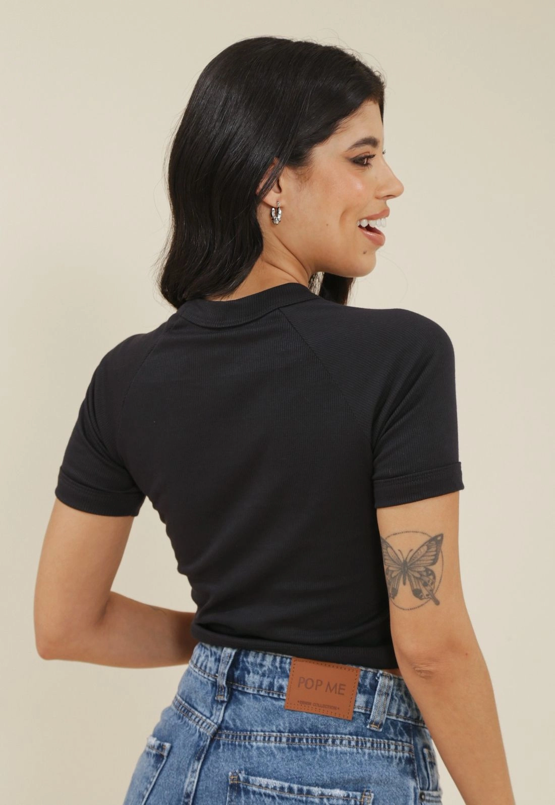 Blusa Ribana Manga Curta Raglan