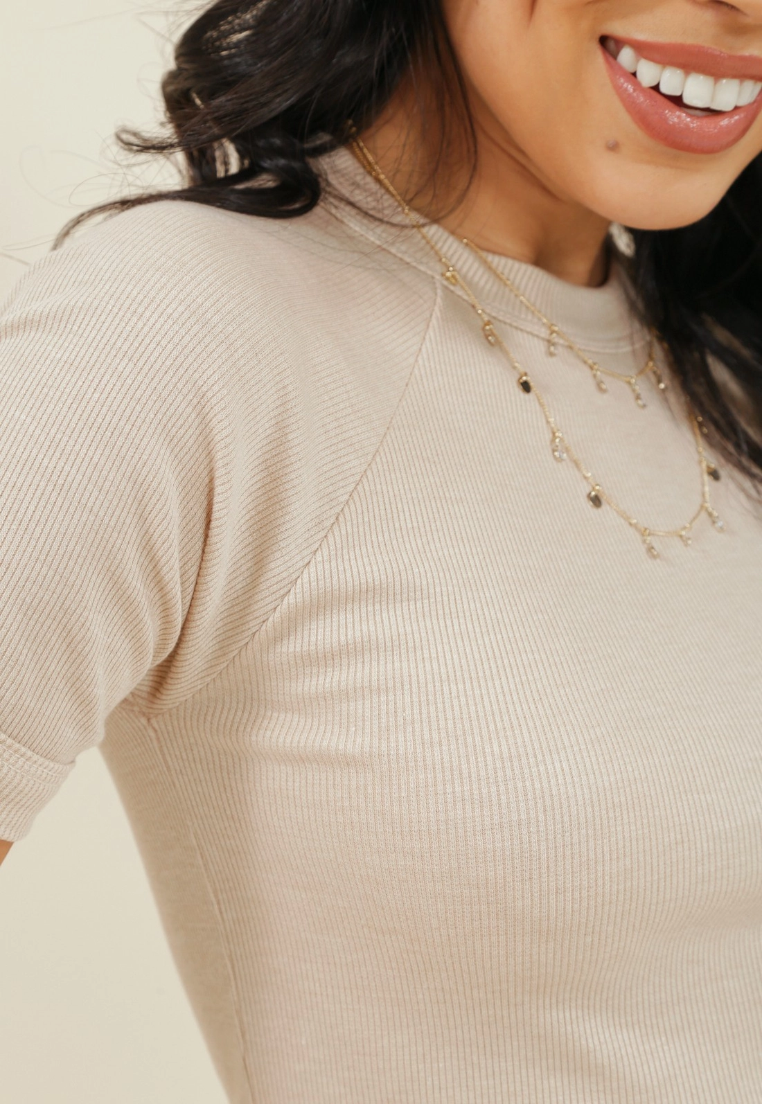 Blusa Ribana Manga Curta Raglan