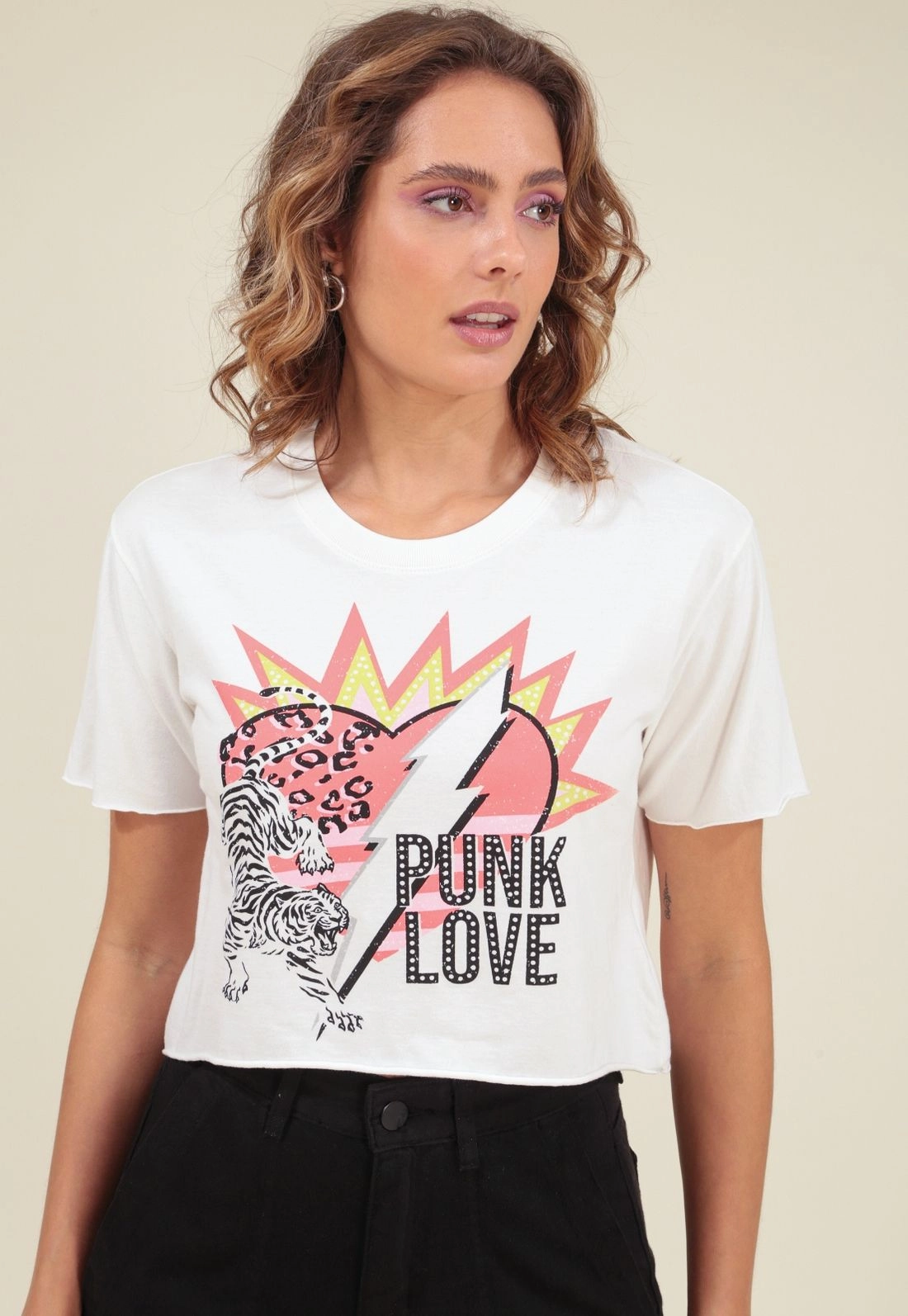 Camiseta Em Meia Malha Com Estampa Punk Love