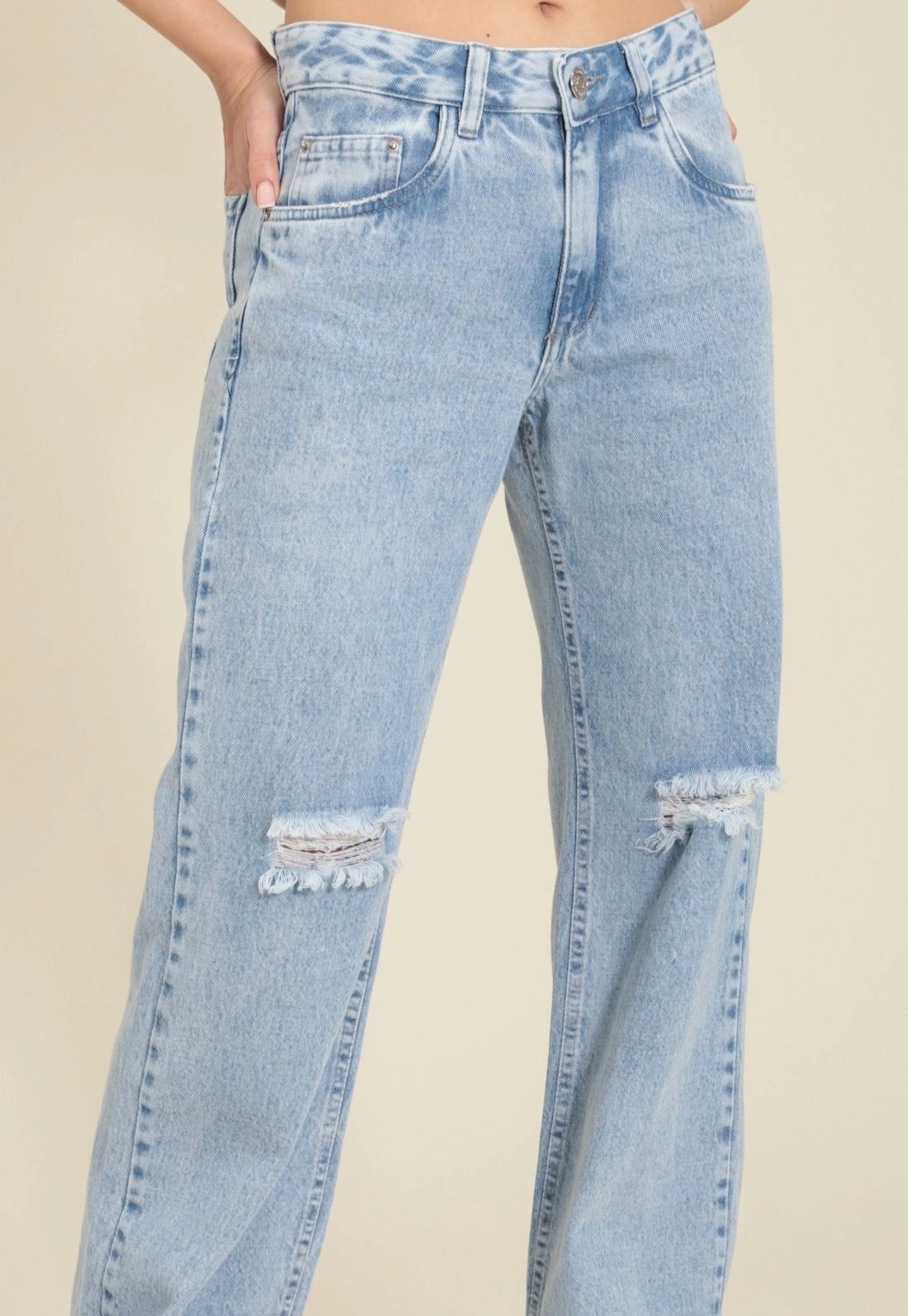 Calça Wide Leg Jeans Rasgos