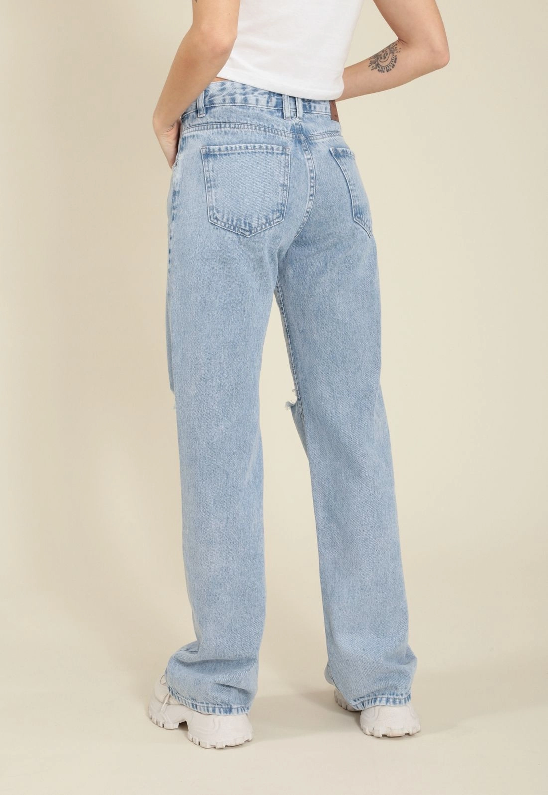Calça Wide Leg Jeans Rasgos