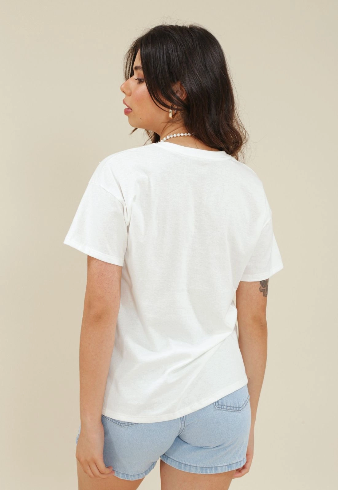 T-Shirt Em Meia Malha Com Silk Concha
