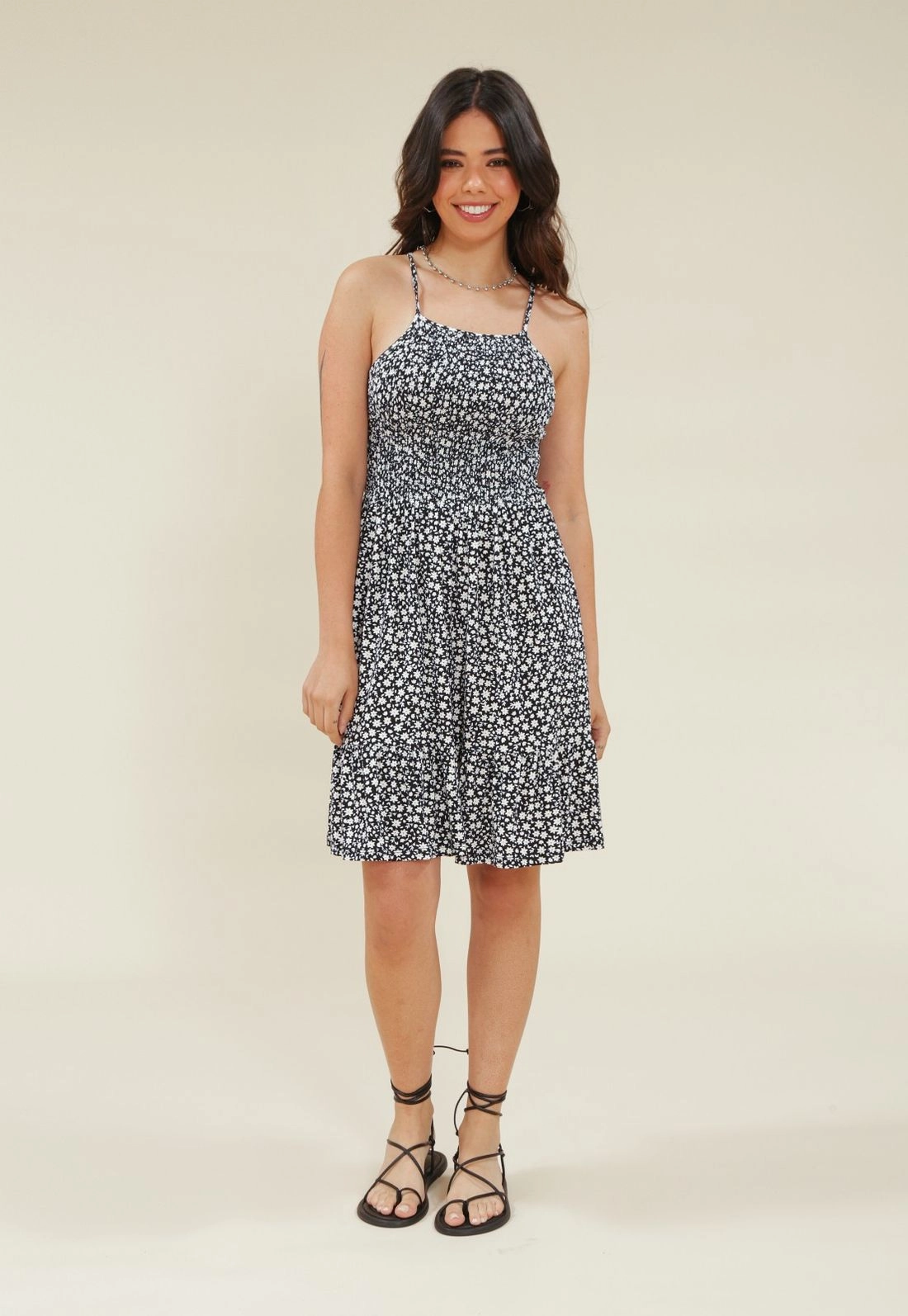 Vestido Curto Com Busto Lastex Em Viscolycra Estampada Liberty
