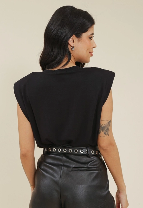 Blusa Muscle Tee Com Ombreira Em Viscolycra