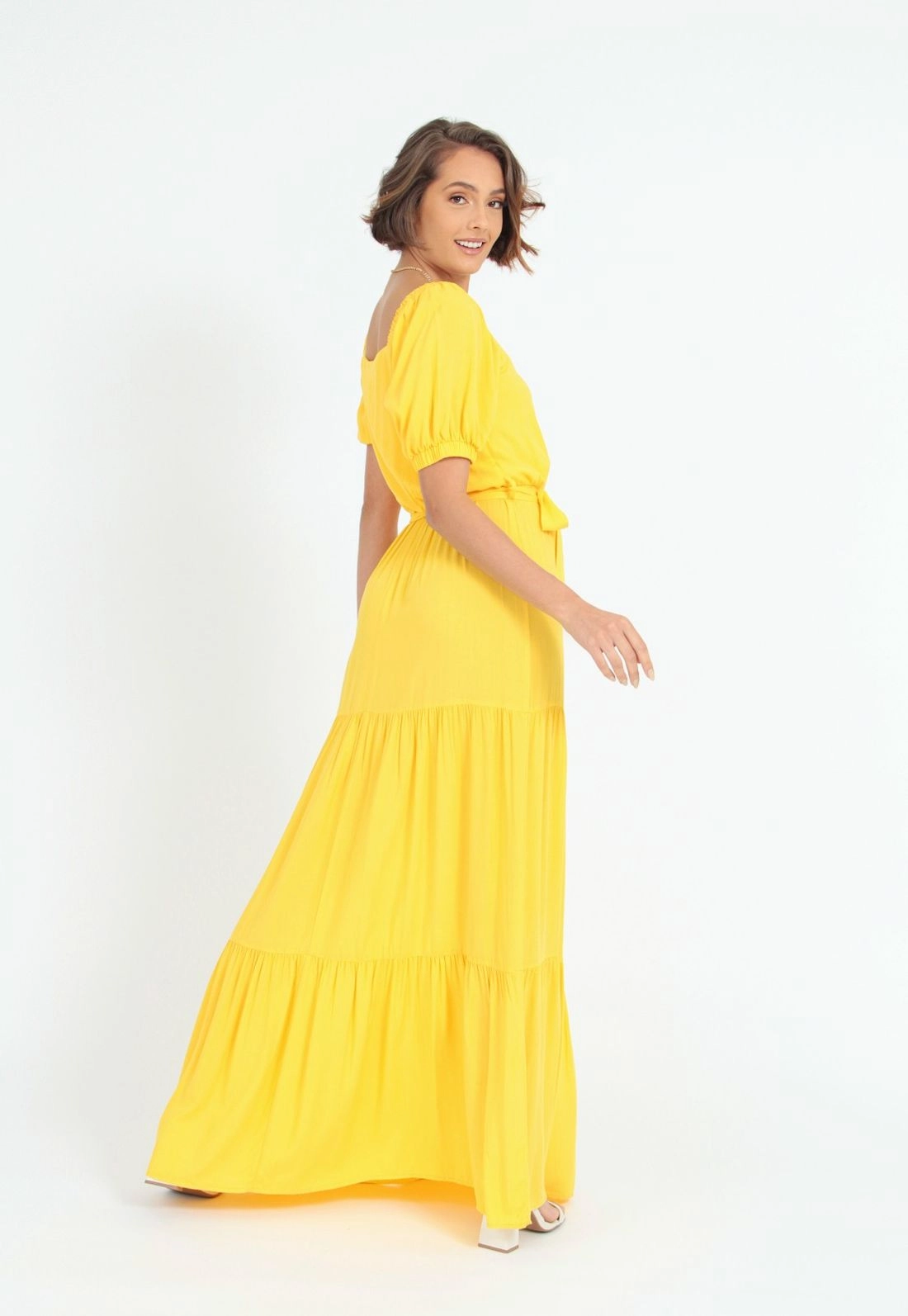 Vestido Longo Manga Curta