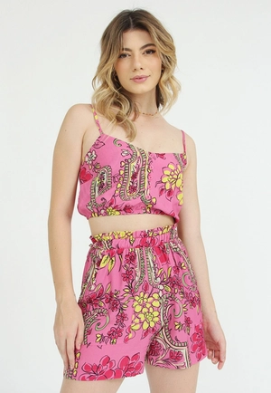 Blusa Cropped Alça Estampada