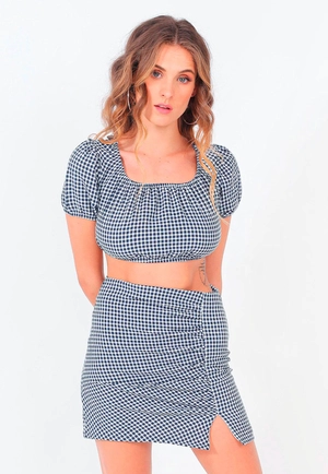 Top Cropped Xadrez Vichy P