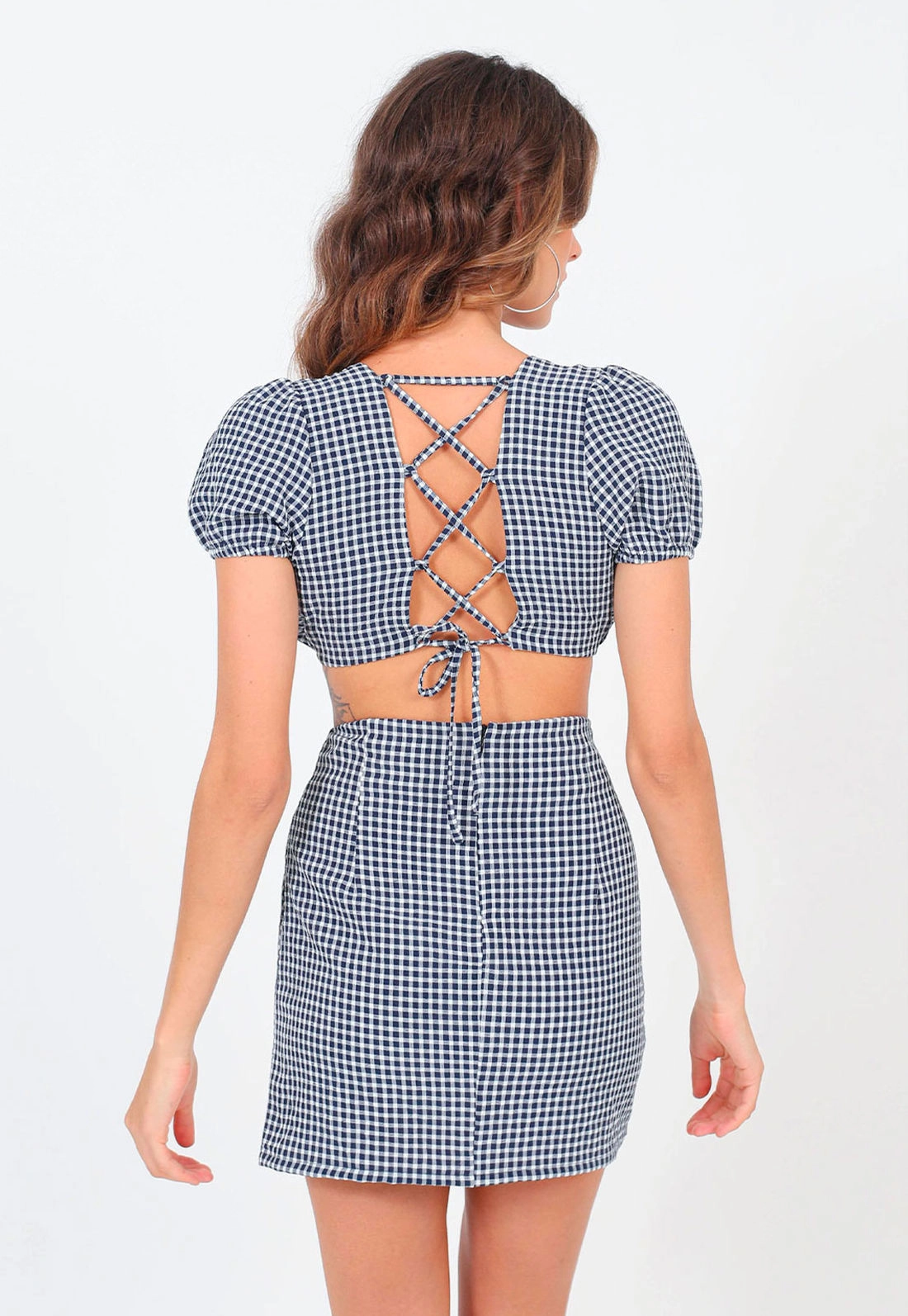 Top Cropped Xadrez Vichy P