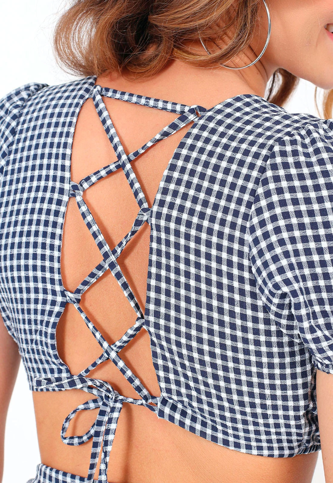 Top Cropped Xadrez Vichy P